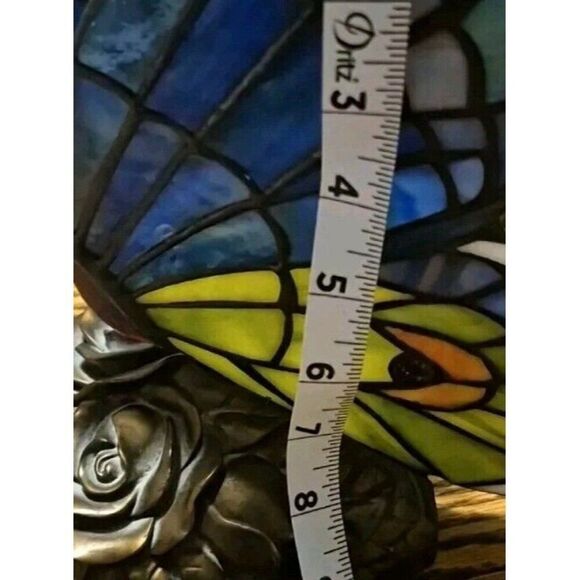 QUOIZEL INC BRONZE STAINED GLASS BUTTERFLY ACCENT TABLE LAMP NIGHT LIGHT 9” TALL - Picture 12 of 12